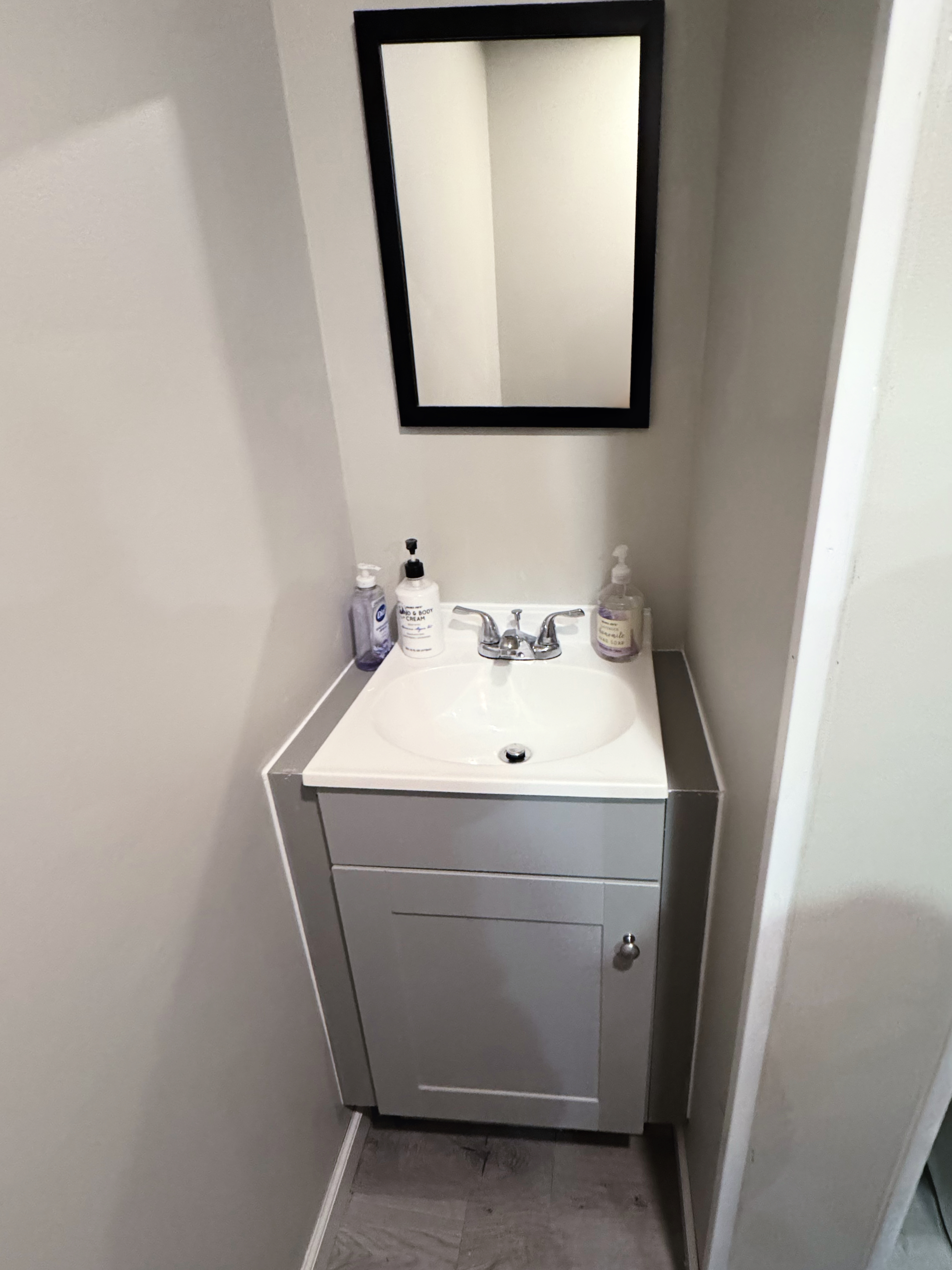 Cranford Powder Room Transformation: From Drab to Fab! - Bathroom Renovation project in Cranford, NJ by La Vaca General Contractors